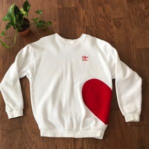 Adidas women oversized sweatshirt w/ velvet heart.